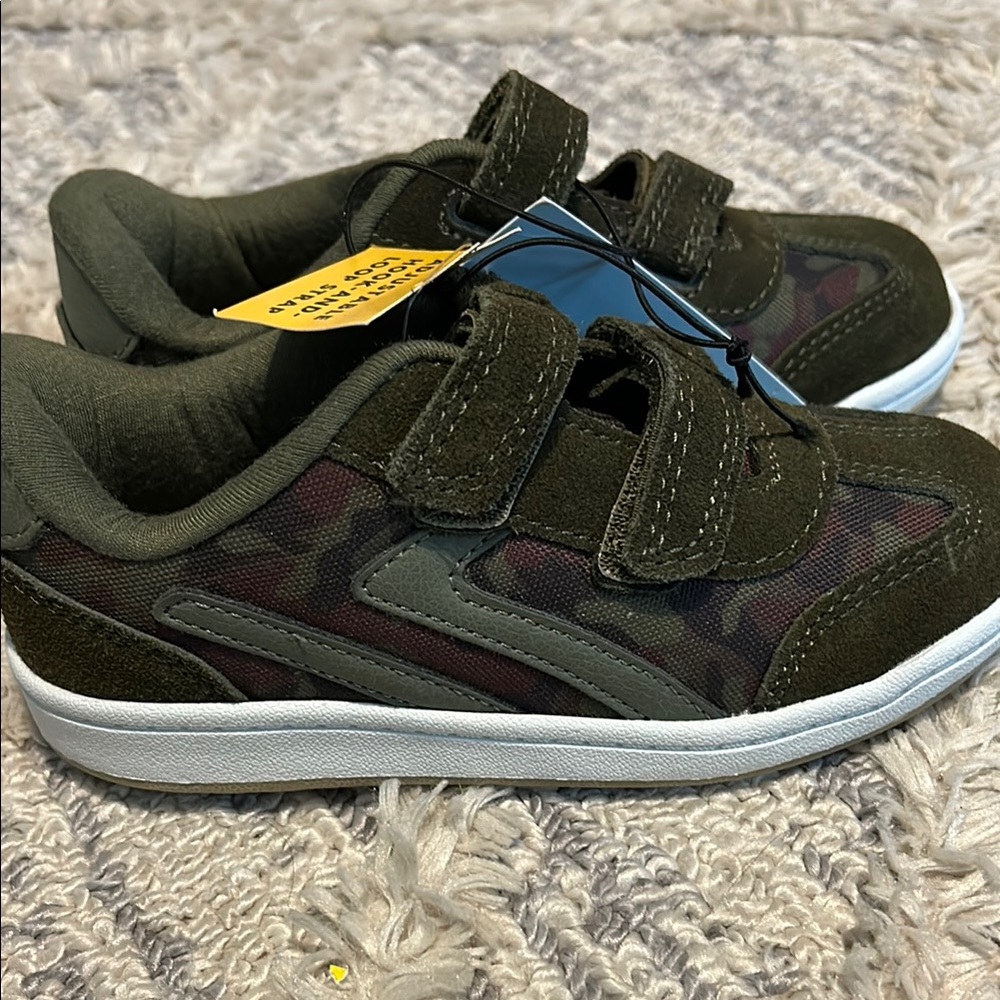 Cat & Jack Green and Brown Sneakers with Velcro Straps